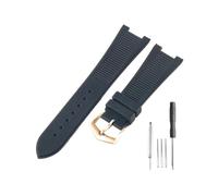 WUWMTUTCK Misura for Patek Philippe Sport Elegance 5726/5711/5712 Accessori cinturino orologio in silicone serie Nautilus 25x13mm(Black-RS-K20)