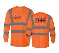 WUWWUT Maglietta da lavoro ad alta visibilità, riflettente, a maniche lunghe, ad alta visibilità, per edilizia e attività all'aperto, Arancione, XXL