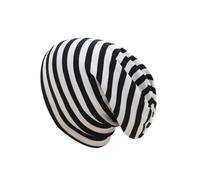 WUWYOUWL Berretto per Bambino, Cappello di Cotone per Autunno e Inverno a Doppio Strato Morbido, Stile Hip-Hop, per Neonati Unisex di Età 1-3, Strisce bianche e nere., 3 anni
