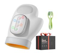 WUX Massaggiatore per le mani con sollievo dalla compressione del calore, 3 massaggi 4 temperature 5 modelli di compressione terapia, aiuta a lenire l'affaticamento della mano, il tunnel carpale e il