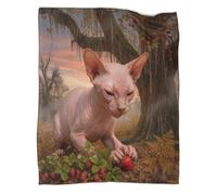 WUXHRL Coperta in Pile Con Hairless Cat, Plaid Coperta Per Letto, Divano, Ufficio Con Giant Tree, Lusso E Confort Idea Regali Per Ragazzi E Bambini 80x90inch(200x230cm)