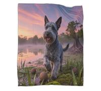 WUXHRL Coperta in Pile Con Kerry Blue Terrier, Plaid Coperta Per Letto, Divano, Ufficio Con Mangrove Forest, Confortevole E Caldo Ideale Regalo Per Lui/Lei 80x90inch(200x230cm)