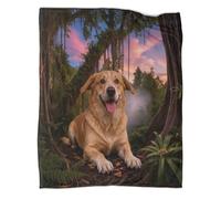 WUXHRL Coperta in Pile Con Labrador Retriever, Plaid Coperta Per Letto, Divano, Ufficio Con Rainforest, Lusso E Confort Idee Regalo Per Adolescenti, Adulti 60x80inch(150x200cm)