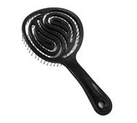 Wuxiuxiu Pettine circolare per massaggio, portatile, cavo, per massaggio del cuoio capelluto, spazzola circolare per acconciature (nero)