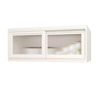 WUXTOKV Alluminio Mobili Bagno Sospesi, Contenitore Chiuso Pensile Cucina | Mobile Pensile Bagno,Ante Scorrevoli 5mm, Guide Scorrevoli Incorporate, Profondità 30cm, Altezza 35cm(White,70cm/27in)