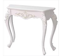 WUXTOKV Consolle Ingresso Bianca, Tavolo Consolle Ingresso, Angoli Arrotondati, Intagli In Stile Europeo, Impermeabile e Durevole(Gold,80x86x34 cm/31x34x13 in)