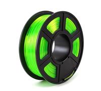 WUXUN3DP Filamento for stampante 3D PETG da 1,75 mm, 1 kg, plastica for sublimazione, marmo traslucido, verde, nero e rosso(Trans-Green)