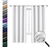 WUXXIANG Tende Oscuranti per Interni 35 x 115 cm Soffice, Drappo Classico, Elegante, Tende per Interni Elegante con Occhielli, Decorazione Moderna, per Casa Soggiorno e Salotto, Bianco