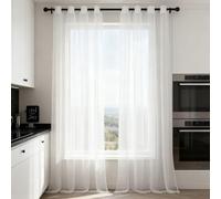 WUXXIANG Tende per Interni Moderne 180 x 260 cm Semitrasparenti, Eleganti, Morbidi, Bellissime Tende Trasparente con Occhielli per Camera da Letto e Soggiorno Cucina Sala da Pranzo, Bianco