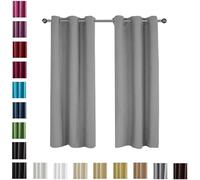 WUXXIANG Tende Salotto Moderne 2 Pezzi 50 x 80 cm Oscuramento Riduzione Rumore, Tende Oscuranti Termica Isolante con Anelli, Decorazione Moderna, per Cameretta Balcone, Grigio Chiaro