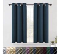 WUXXIANG Tende Termiche Isolanti per Interni 110 x 120 cm Soffice, Drappo Classico, Elegante, Tende Oscuranti per Interni Isolanti Termiche, Set da 2 Pannelli, per Camera da Letto Moderne, Blu Scuro