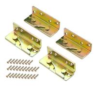 Wuyangcun 4 Coppie Ganci di Fissaggio per Letto in Acciaio 2 mm - Connettori Testata/Piediera con Trattamento Antiruggine Zinco (Include Viti)