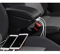 WUYDKEL Bracciolo Auto Compatibile con Fiat 500L Scatola Bracciolo Centrale A Doppio Strato Scatola Portaoggetti per Bracciolo Auto Console Centrale Portabicchieri 7USB Interni Auto(White Line)