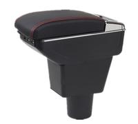 WUYDKEL Bracciolo Auto Compatibile con Fiat 500L Scatola Bracciolo Centrale A Doppio Strato Scatola Portaoggetti per Bracciolo Auto Console Centrale Portabicchieri 7USB Interni Auto(Black Line)