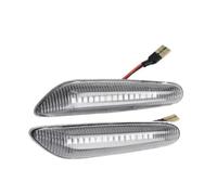 WUYDKEL Indicatore Direzione Auto Compatibile con BMW per Serie 1 E82 E81 E88 2008 2009 2010 2011 2012 2013 2X Luci di Posizione Laterali Dinamiche Ambra Lampade di Segnalazione Ripetitrici(Clear)