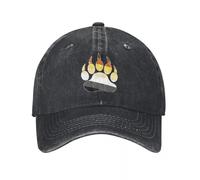 WUYIJGCS Classico Gay Bears Pride Flag, Bear Paw Print, Cappello in Denim Resistente per Tutte Le Stagioni Berretti Donna Uomo Essenziale per L'Estate