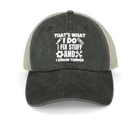 WUYIJGCS Classico Questo è Quello Che Faccio. Riparo Le Cose e so Le Cose Berretto da Baseball Cappello da Festa in Schiuma Cappello da Sole di Lusso Uomo Donna Essenziale per L'Estate