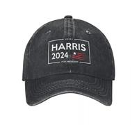 WUYIJGCS Durevole Classico Kamala Harris 2024 Presidente Campagna s Unisex Distressed Denim Copricapo Joe Outdoor Tutte Le Stagioni Cappello per Cappello Antivento