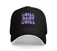 WUYIJGCS VintageDrill Baby Drill - Cappello da Sole Patriottico al Neon Snapback per Bambini Abbigliamento da Golf da Donna Essenziale da Uomo per Cappello Antivento Autunnale