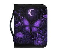 WUYOJUXA Borsa per Bibbia con farfalla viola con custodia per la Bibbia da donna, con stampa di farfalle, per donne, accessori per studio biblico, taglia 2XL