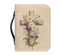 WUYOJUXA Custodia per la Bibbia con girasole e croce per donne Custodia per ragazze Bibbia Studio Borsa con cinturino da polso Regali cristiani - taglia: 2XL