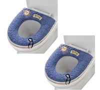 Wuyue Hua Set di 2 coprisedili per WC, morbidi e caldi, con anello per appenderlo, morbidi e caldi, lavabili