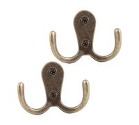 WUYXTO 10 pezzi gancio a vite retrò in metallo doppio in da parete appendiabiti in bronzo antico for cappelli Per Camera Da Letto