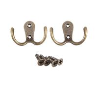 WUYXTO 10 pezzi gancio a vite retrò in metallo doppio in da parete appendiabiti in bronzo antico for cappelli Per Camera Da Letto