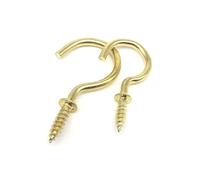 WUYXTO 100 pezzi di cornice dorata for lampada da soffitto, camper, attrezzi, tende, rete metallica, bullone ad occhiello, vite a spirale, gancio a tazza C Per Appendere(Length 25mm)