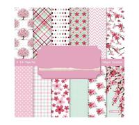 WUYXTO 24 Fogli 6"X6" Sakura Paper Scrapbook Paper Scrapbooking Patterned Pack Carta for Sfondo Fai da Te per Scrapbooking
