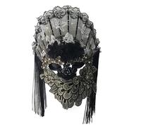 WUYXTO Maschera Da Festa Maschera da vestire for fan con nappa nera misteriosa di Venezia Maschera da festa for donna in maschera
