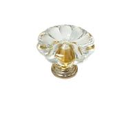 WUYXTO Pomelli in cristallo da 10 pezzi - Forme di diamante/lanterna/fiore | Design trasparente for armadi/cassetti/guardaroba Per Mobili Da Cucina(Flower Gold)