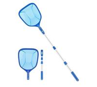 WUYXTO Rete in Nylon fine con Asta telescopica in Alluminio e Strumento di Pulizia in a Maglia Media for Rimuovere Foglie detriti per Fontana Stagno