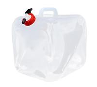 WUZIA Contenitore per l'acqua, in polietilene trasparente, pieghevole, con beccuccio per il controllo del flusso, 20 l, portatile, per campeggio, escursionismo, pesca all'aperto