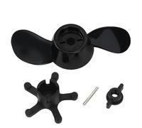 WUZIA Elica di ricambio a due lame, plastica ingegneristica nera, perno da 3,1 mm, foro per mozzo da 8 mm, elica marina fuoribordo per motore elettrico da pesca a traina da 12 V 24 V
