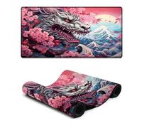 wuzihanptpt Tappetino per mouse per computer Dragon Tiger Mountain Extra Large 30x60cm con bordi cuciti Base in gomma naturale antiscivolo resistente