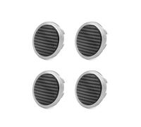 WUZUTU 4 coprimozzi, coprimozzo ID 76 mm OD 60 mm, fantastici copricerchi in ABS di alta qualità, compatibile con Porsche, per mozzi ruota accessori auto (fibra di carbonio argentata)