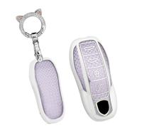 WUZUTU Custodia leggera per chiave auto compatibile con Porsche Macan Cayenne 911 918 958 996 997 Boxster Cayman Panamera Old Style Premium TPU impermeabile portachiavi 4 pulsanti - B viola