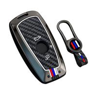 WUZUTU Custodia per chiave auto compatibile con BMW Serie 1 2 3 4 5 6 7 X3 X4 M2 M3 M4 M5 M6 F12 F20 F21 F22 F25 F30 F31 GT3 Z4, custodia in silicone illuminato con cornice in metallo con 3 pulsanti