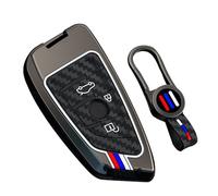 WUZUTU Custodia per chiave auto compatibile con BMW Serie 2 4 5 6 7 X1 X2 X3 X4 X5 X6 M M8 M7 M6 M5 M4 M3 M2 M1 in silicone illuminato portachiavi portachiavi portachiavi 3 pulsanti A1 nero