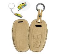 WUZUTU Custodia per chiave auto, in pelle, compatibile con Audi A3 A4 A5 A6 A7 A8 Q5 S7 R8 TT TTS TTRS E-Tron Quattro, custodia per chiavi auto, colore marrone