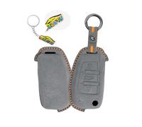 WUZUTU Custodia per chiave auto, in pelle, compatibile con Audi A3 A4 A6 A8 Quattro S4 S6 RS3 RS4 RS6 R8 TT TTS Seat cucita a mano, morbida protezione completa della chiave, grigio scuro