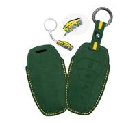 WUZUTU Custodia per chiave auto, in pelle, compatibile con BYD Song Plus Atto 3 Han EV Tang DM Qin Seal Dolphin, custodia per chiavi portatile, accessorio squisito artigianale A verde scuro