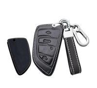 WUZUTU Custodia per chiave auto in pelle PU, compatibile con BMW 1 2 3 4 X1 X2 X3 X4 X5 X6 F15 F16 F86 Custodia per chiave protettiva 4 tasti Tpy D nero