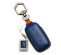 WUZUTU Custodia per chiavi in pelle Keyless Go, compatibile con Geely EX5 Galaxy E5 E8 2025 2026 Cityray L6 L7 EM-I 2024 2025 portachiavi, Blu, Blau