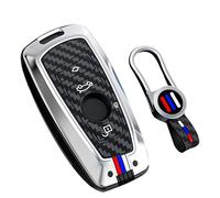 WUZUTU Custodia per portachiavi compatibile con BMW Serie 1 F20 F21 Serie 2 F22 F23 Serie 3 F34 F35 F80 Serie 4 F32 F33 F36 F82 F83 Cover in silicone morbido con 4 pulsanti - B2 argento