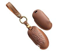 WUZUTU Portachiavi in pelle cucita a mano Smart Keyless compatibile con Hyundai Ioniq 5 6 Grandeur GN7 Kona Elantra Santa Fe Santa Cruz Tucson 2024 2025 protezione completa portachiavi marrone