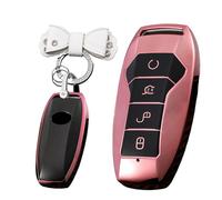 WUZUTU Portachiavi in TPU compatibile con BYD Han Ev Tang Dm Qin Plus Song Pro Max Yuan Generation Atto3 Buckle E-Seed GT Premium TPU Custodia portachiavi con portachiavi - B rosa