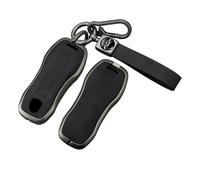 WUZUTU Pratica custodia in pelle per chiavi dell'auto, compatibile con Porsche Cayenne Coupé Panamera Carrera Taycan Macan Boxster 911 918 958 982 portachiavi in metallo resistente con 4 pulsanti - B1