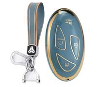 WUZUTU Smart Keyless Entry Custodia per telecomando compatibile con Hyundai Ioniq 5 6 Grandeur GN7 Kona Elantra Santa Fe Santa Cruz Tucson 2024 2025 Guscio chiave TPU con portachiavi-B grigio